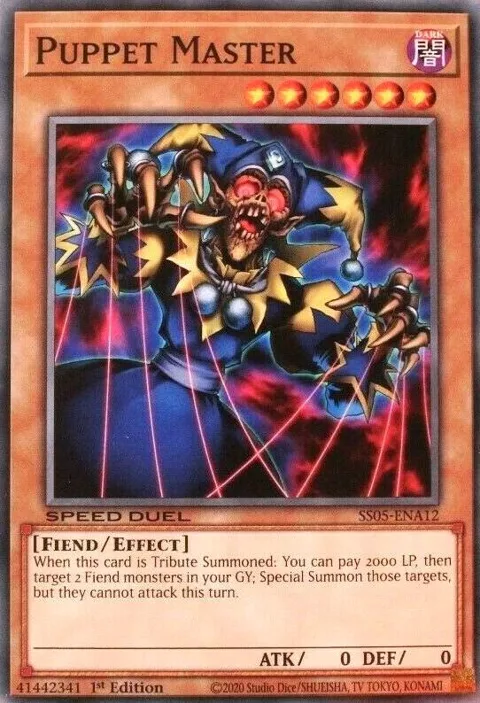 Puppet Master SS05-ENA12 Yu-Gi-Oh card from Speed Duel Decks: Twisted Nightmares