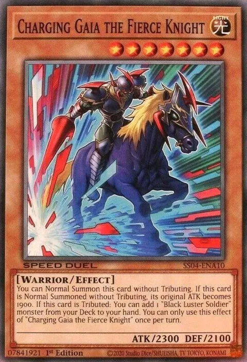 Charging Gaia the Fierce Knight SS04-ENA10 Yu-Gi-Oh card from Speed Duel Decks: Match of the Millennium