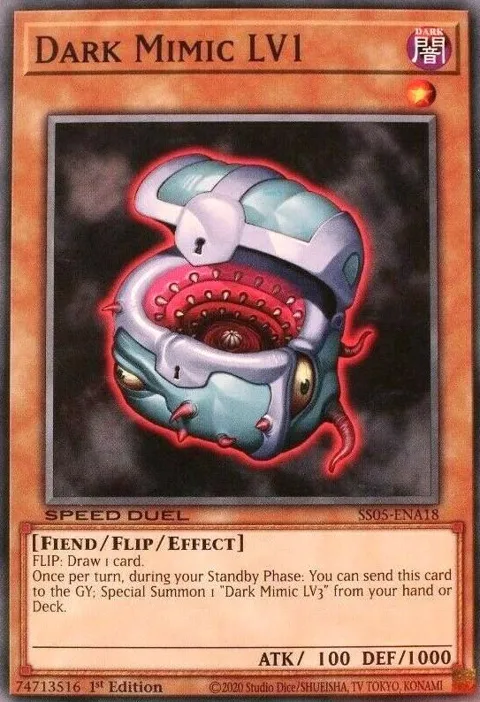 Dark Mimic LV1 SS05-ENA18 Yu-Gi-Oh card from Speed Duel Decks: Twisted Nightmares