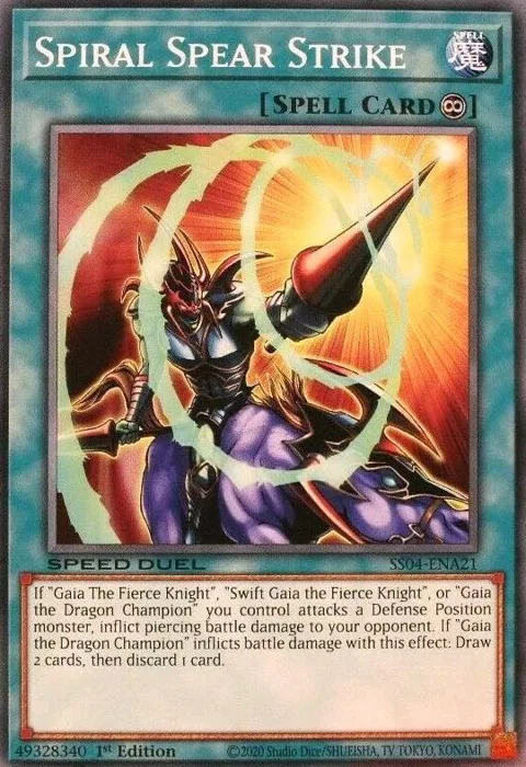 Spiral Spear Strike SS04-ENA21 Yu-Gi-Oh card from Speed Duel Decks: Match of the Millennium