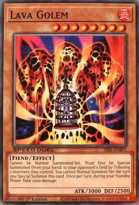Lava Golem SS05-ENB01 Yu-Gi-Oh card from Speed Duel Decks: Twisted Nightmares