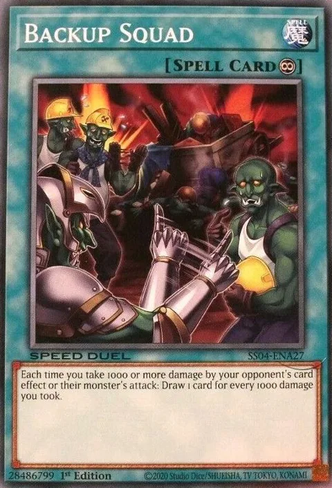 Backup Squad SS04-ENA27 Yu-Gi-Oh card from Speed Duel Decks: Match of the Millennium