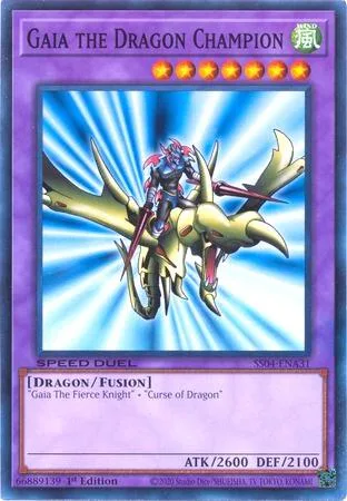 Gaia the Dragon Champion SS04-ENA31 Yu-Gi-Oh card from Speed Duel Decks: Match of the Millennium