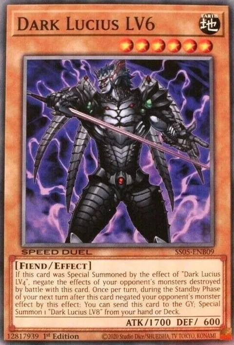 Dark Lucius LV6 SS05-ENB09 Yu-Gi-Oh card from Speed Duel Decks: Twisted Nightmares