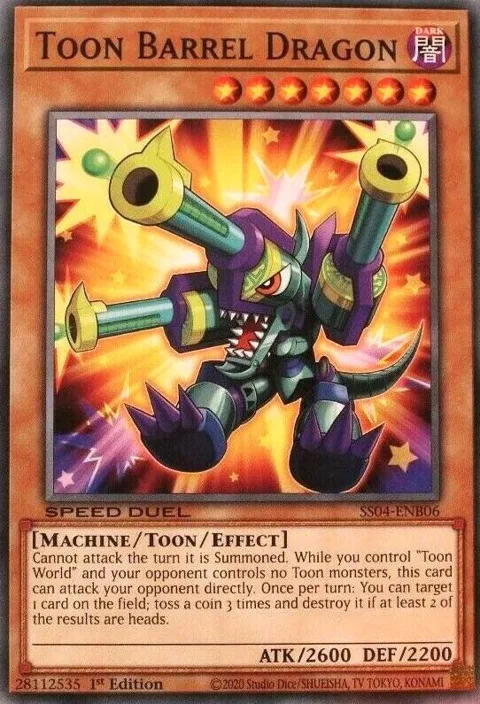 Toon Barrel Dragon SS04-ENB06 Yu-Gi-Oh card from Speed Duel Decks: Match of the Millennium