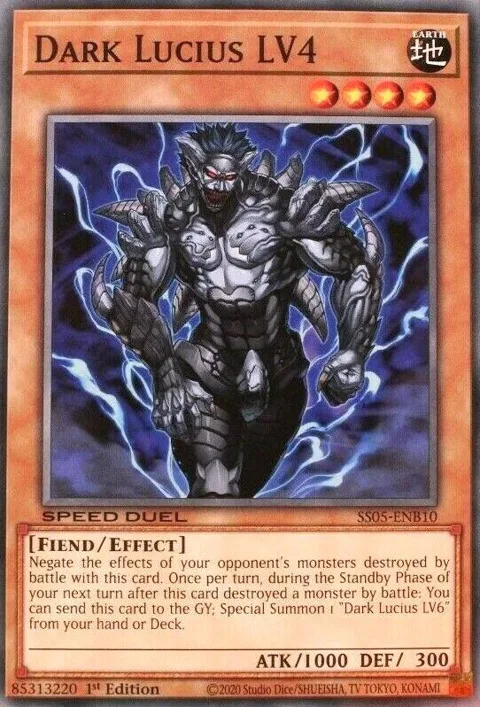 Dark Lucius LV4 SS05-ENB10 Yu-Gi-Oh card from Speed Duel Decks: Twisted Nightmares