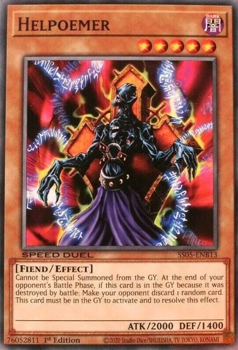 Helpoemer SS05-ENB13 Yu-Gi-Oh card from Speed Duel Decks: Twisted Nightmares