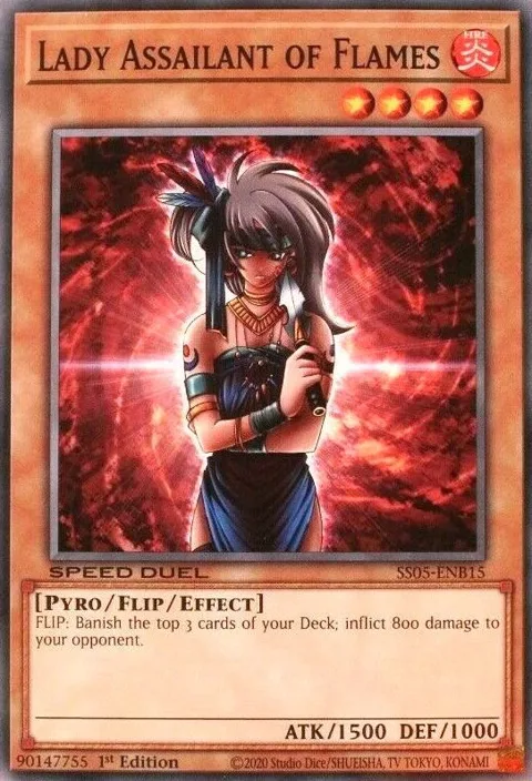 Lady Assailant of Flames SS05-ENB15 Yu-Gi-Oh card from Speed Duel Decks: Twisted Nightmares