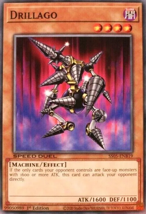 Drillago SS05-ENB19 Yu-Gi-Oh card from Speed Duel Decks: Twisted Nightmares