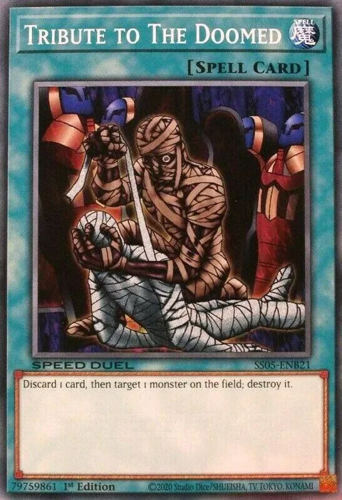 Tribute to The Doomed SS05-ENB21 Yu-Gi-Oh card from Speed Duel Decks: Twisted Nightmares