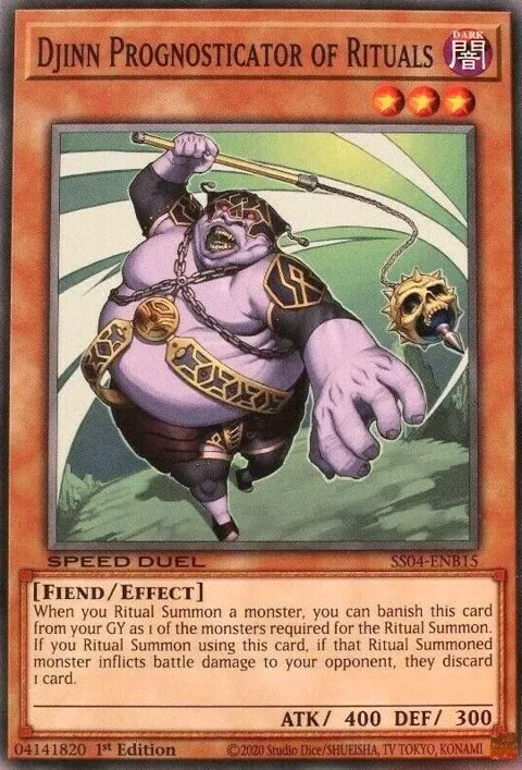 Djinn Prognosticator of Rituals SS04-ENB15 Yu-Gi-Oh card from Speed Duel Decks: Match of the Millennium