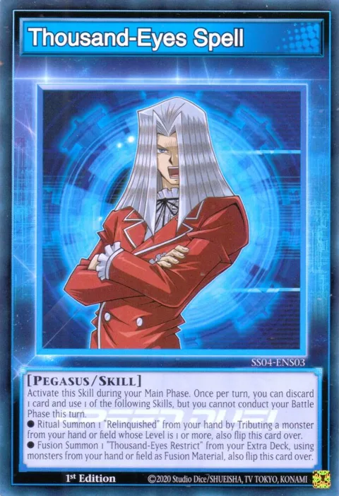 Thousand-Eyes Spell SS04-ENS03 Yu-Gi-Oh card from Speed Duel Decks: Match of the Millennium