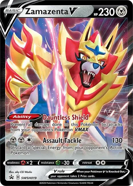 Zamazenta V #SWSH019 Holofoil Pokémon card from Sword & Shield Promo Cards