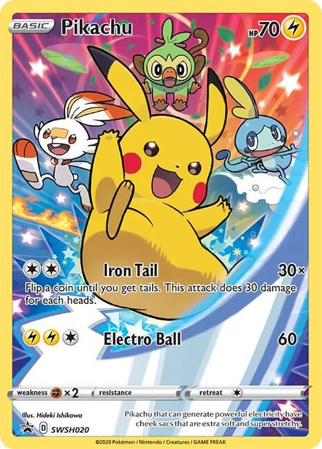 Pikachu #SWSH020 Holofoil Pokémon card from Sword & Shield Promo Cards