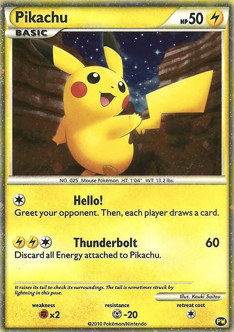 Pikachu English #PW 1 Holofoil Pokémon card from Pikachu World Collection Promos