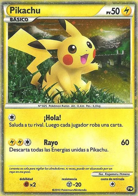 Pikachu Spanish #PW 4 Holofoil Pokémon card from Pikachu World Collection Promos