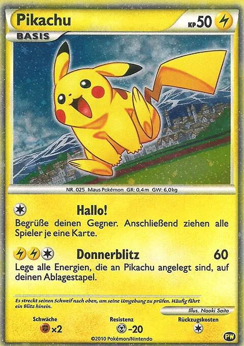 Pikachu German #PW 6 Holofoil Pokémon card from Pikachu World Collection Promos