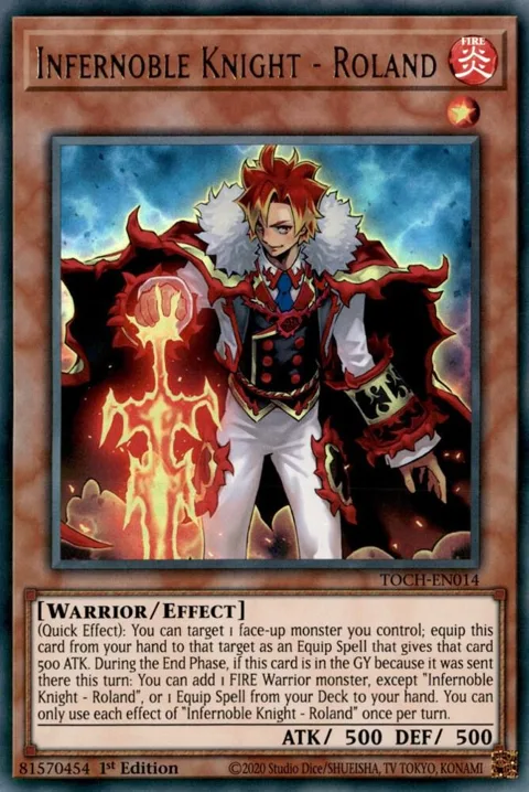 Infernoble Knight - Roland TOCH-EN014 1st Edition Yu-Gi-Oh card from Toon Chaos