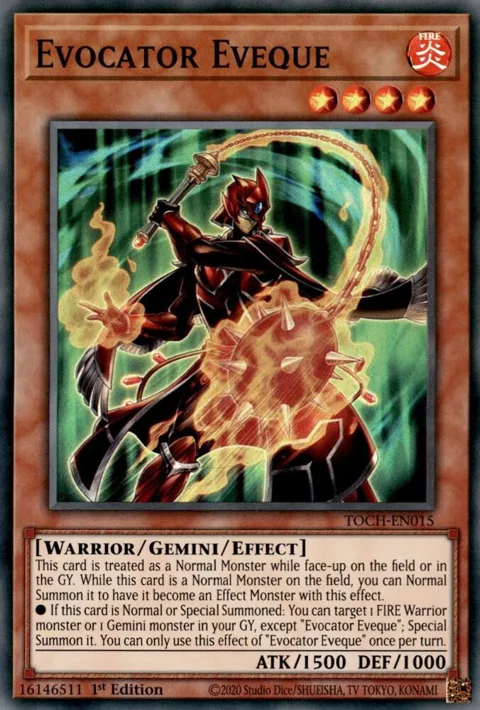 Evocator Eveque TOCH-EN015 1st Edition Yu-Gi-Oh card from Toon Chaos