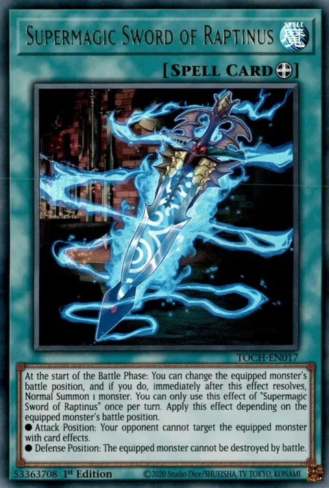 Supermagic Sword of Raptinus TOCH-EN017 1st Edition Yu-Gi-Oh card from Toon Chaos