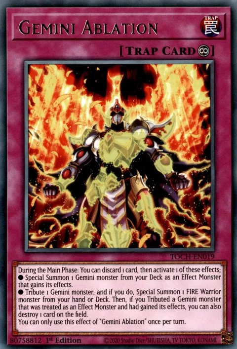 Gemini Ablation TOCH-EN019 Unlimited Yu-Gi-Oh card from Toon Chaos