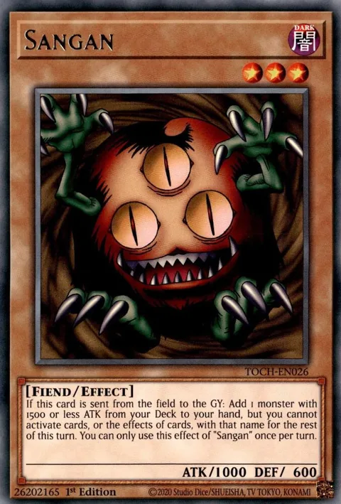 Sangan TOCH-EN026 1st Edition Yu-Gi-Oh card from Toon Chaos