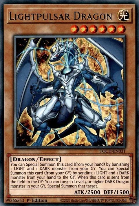 Lightpulsar Dragon TOCH-EN031 1st Edition Yu-Gi-Oh card from Toon Chaos