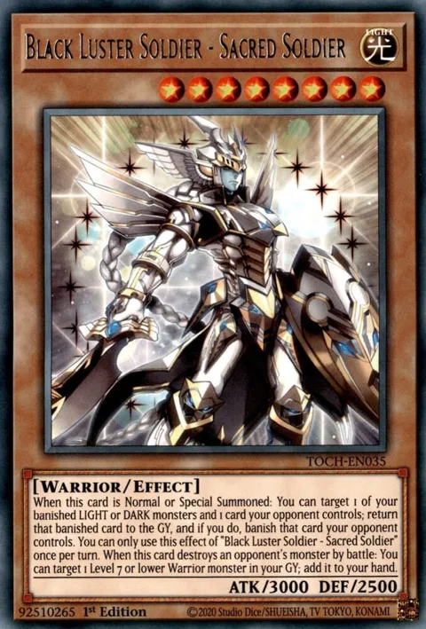 Black Luster Soldier - Sacred Soldier TOCH-EN035 Yu-Gi-Oh card from Toon Chaos