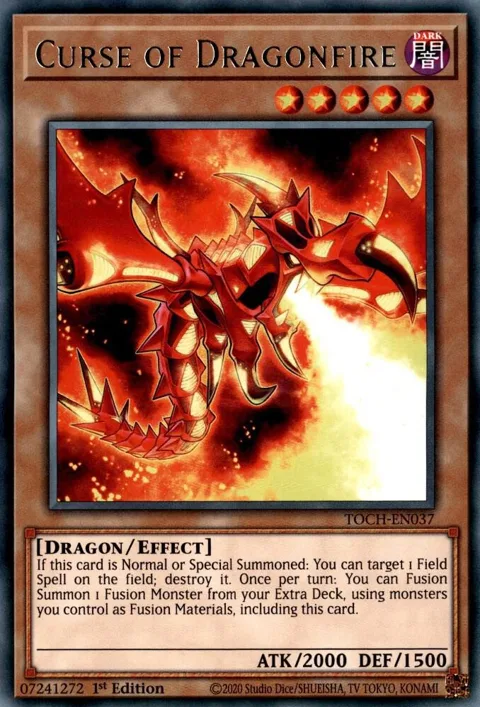 Curse of Dragonfire TOCH-EN037 Unlimited Yu-Gi-Oh card from Toon Chaos