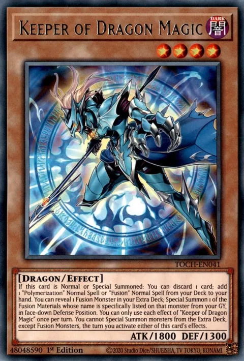 Keeper of Dragon Magic TOCH-EN041 1st Edition Yu-Gi-Oh card from Toon Chaos