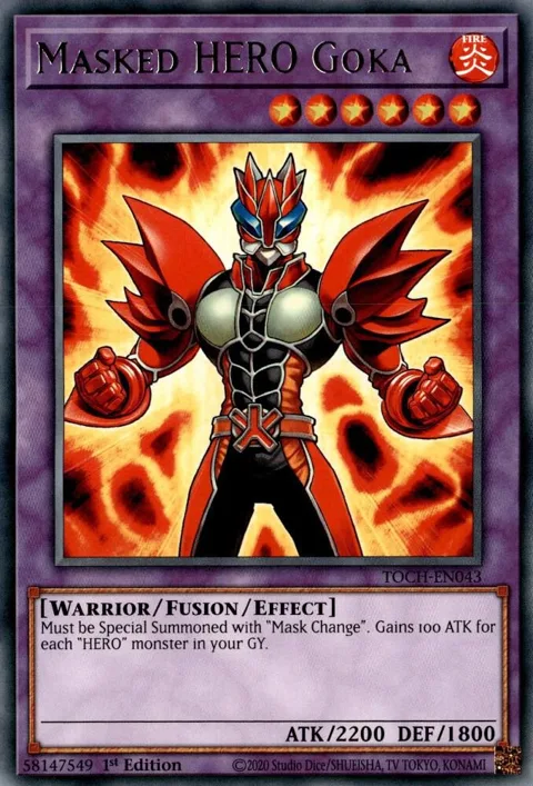Masked HERO Goka TOCH-EN043 1st Edition Yu-Gi-Oh card from Toon Chaos
