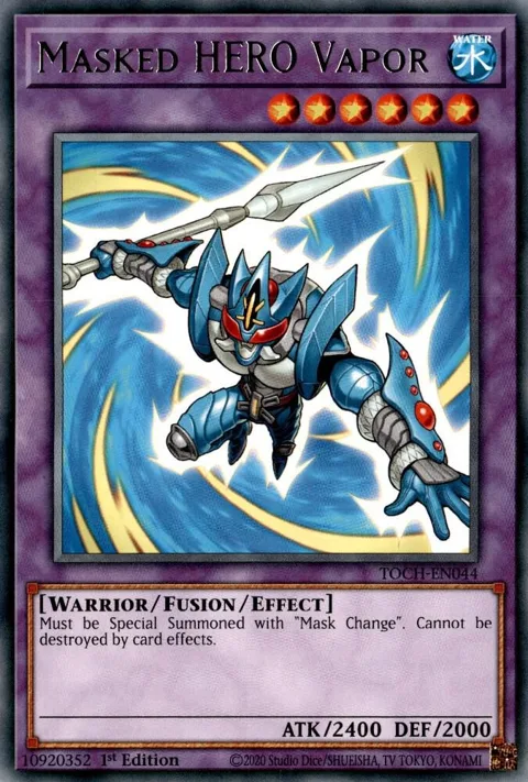 Masked HERO Vapor TOCH-EN044 Unlimited Yu-Gi-Oh card from Toon Chaos