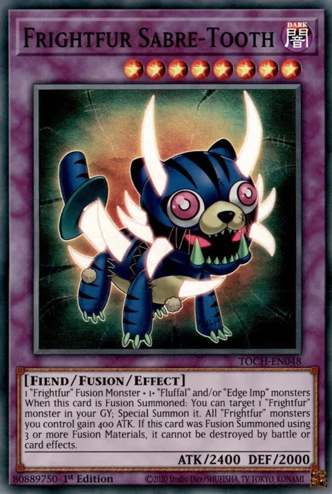 Frightfur Sabre-Tooth TOCH-EN048 1st Edition Yu-Gi-Oh card from Toon Chaos
