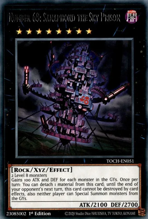 Number 68: Sanaphond the Sky Prison TOCH-EN051 1st Edition Yu-Gi-Oh card from Toon Chaos