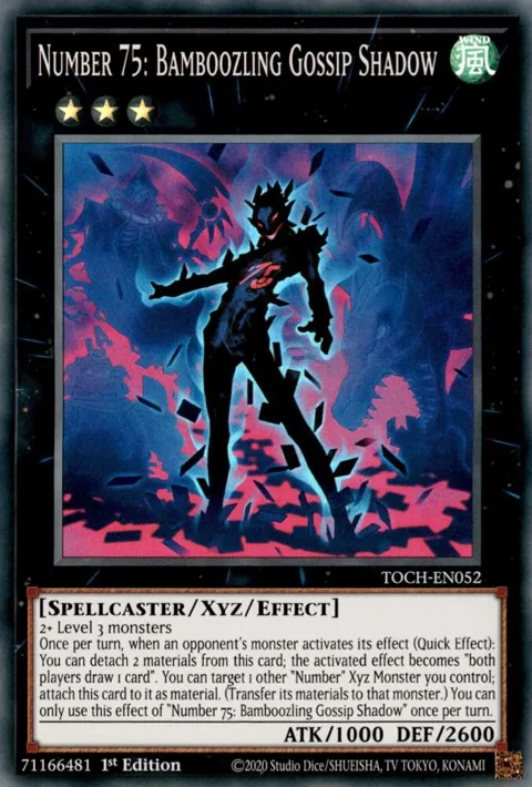 Number 75: Bamboozling Gossip Shadow TOCH-EN052 1st Edition Yu-Gi-Oh card from Toon Chaos