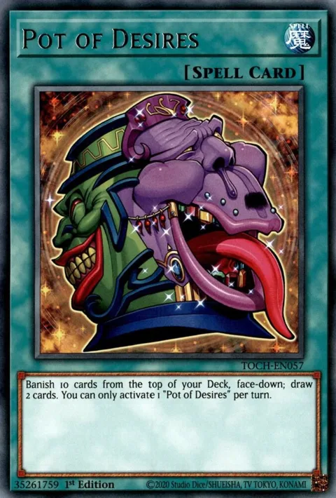 Pot of Desires TOCH-EN057 Yu-Gi-Oh card from Toon Chaos
