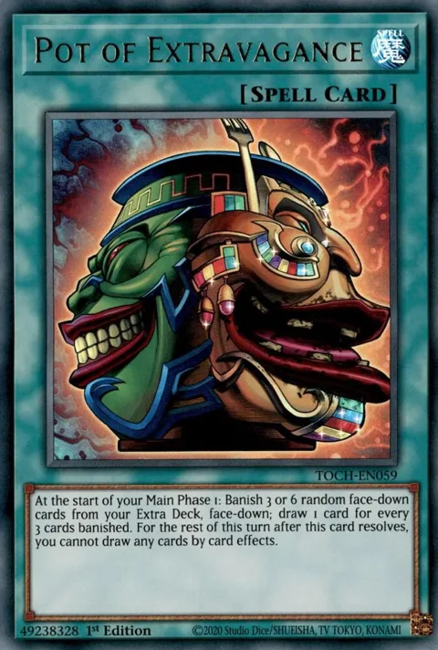 Pot of Extravagance TOCH-EN059 1st Edition Yu-Gi-Oh card from Toon Chaos