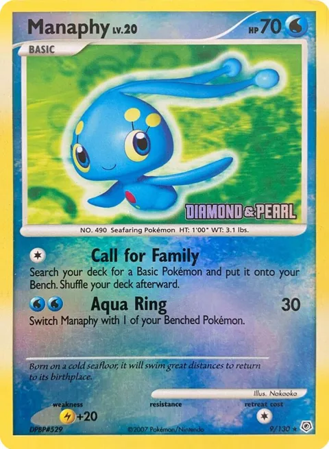 Manaphy - 9/130 [Diamond & Pearl] #009/130 Reverse Holofoil Pokémon card from Burger King Promos