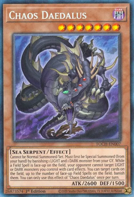 Chaos Daedalus Collector's Rare TOCH-EN007 Unlimited Yu-Gi-Oh card from Toon Chaos