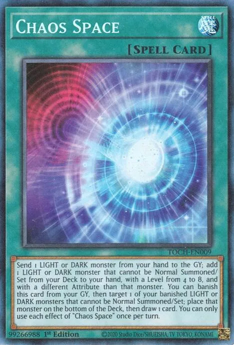 Chaos Space Collector's Rare TOCH-EN009 Unlimited Yu-Gi-Oh card from Toon Chaos