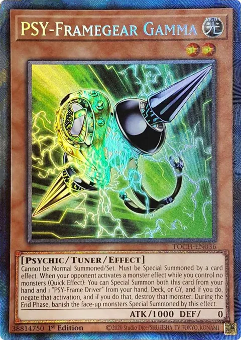 PSY-Framegear Gamma Collector's Rare TOCH-EN036 1st Edition Yu-Gi-Oh card from Toon Chaos