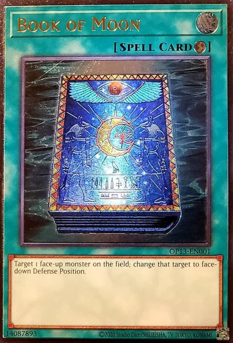 Book of Moon Ultimate Rare OP13-EN001 Yu-Gi-Oh card from OTS Tournament Pack 13