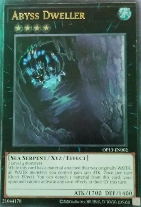 Abyss Dweller Ultimate Rare OP13-EN002 Yu-Gi-Oh card from OTS Tournament Pack 13