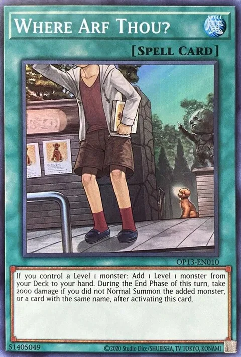 Where Arf Thou? OP13-EN010 Yu-Gi-Oh card from OTS Tournament Pack 13