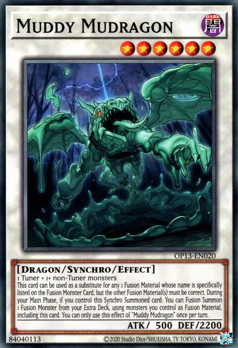 Muddy Mudragon OP13-EN020 Yu-Gi-Oh card from OTS Tournament Pack 13