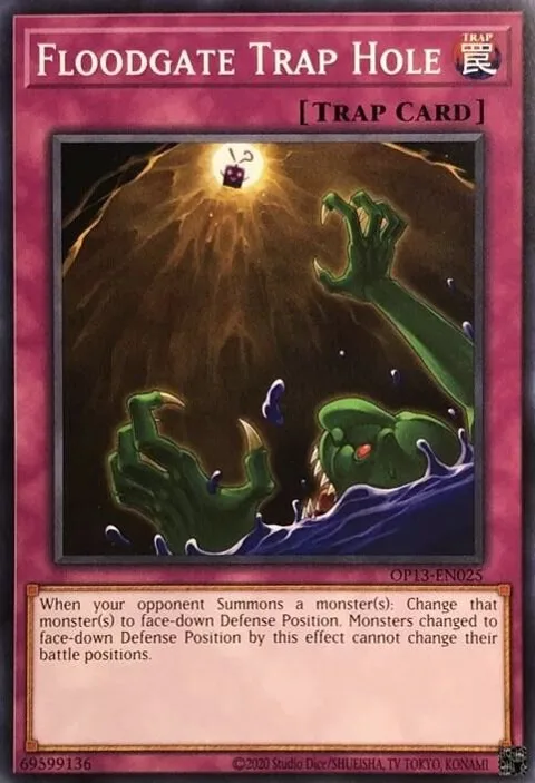 Floodgate Trap Hole OP13-EN025 Yu-Gi-Oh card from OTS Tournament Pack 13