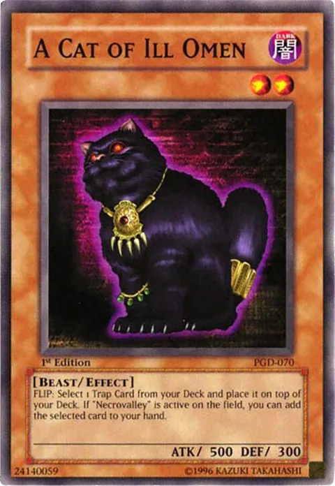 A Cat of Ill Omen PGD-070 1st Edition Yu-Gi-Oh card from Pharaonic Guardian