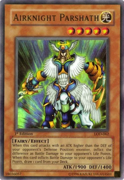Airknight Parshath LOD-062 Unlimited Yu-Gi-Oh card from Legacy of Darkness