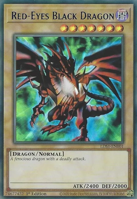 Red-Eyes Black Dragon Blue LDS1-EN001 Yu-Gi-Oh card from Legendary Duelists: Season 1