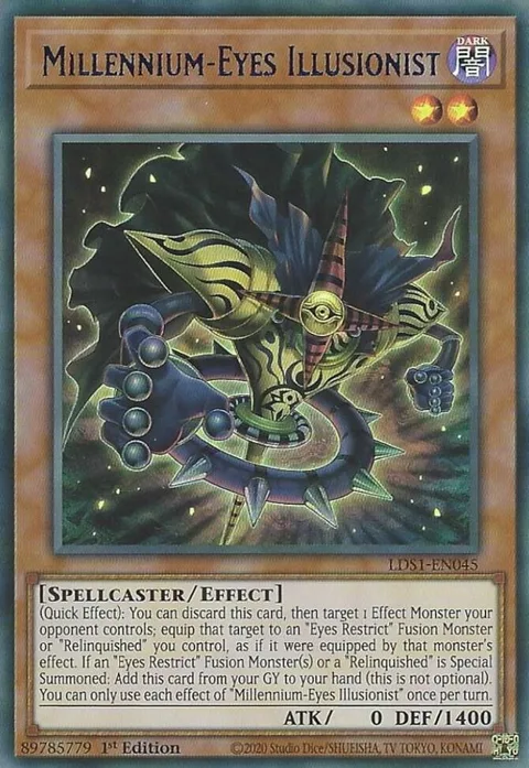 Millennium-Eyes Illusionist Blue LDS1-EN045 Yu-Gi-Oh card from Legendary Duelists: Season 1